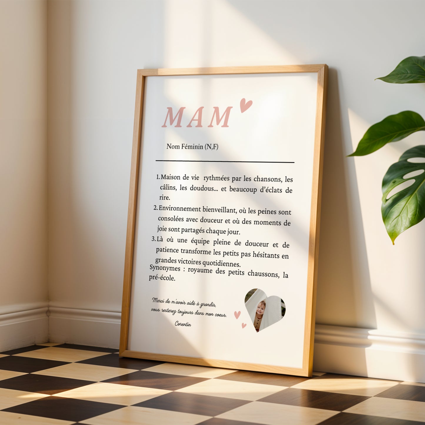 Affiche définition MAM / cadeau MAM-  Idée cadeau crèche ou mam