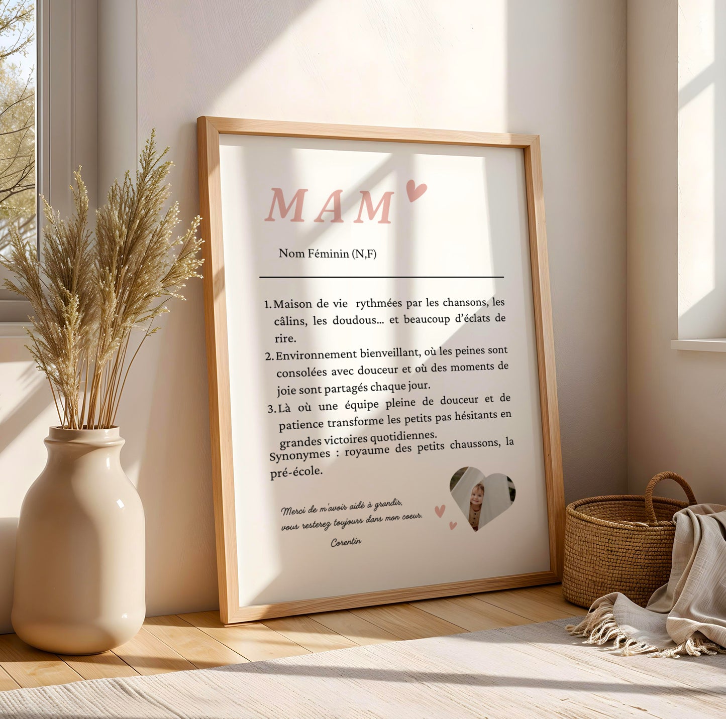 Affiche définition MAM / cadeau MAM-  Idée cadeau crèche ou mam