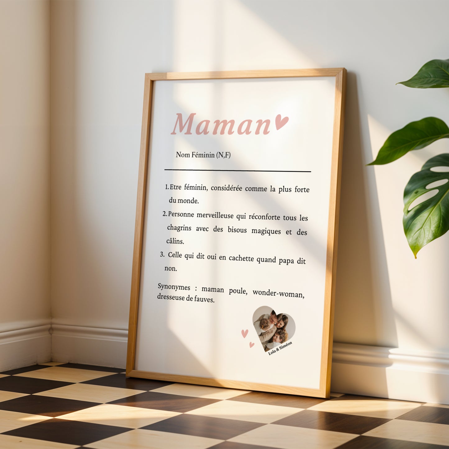 Affiche Définition Maman avec Photo Personnalisée – Cadeau Unique Fête des Mères