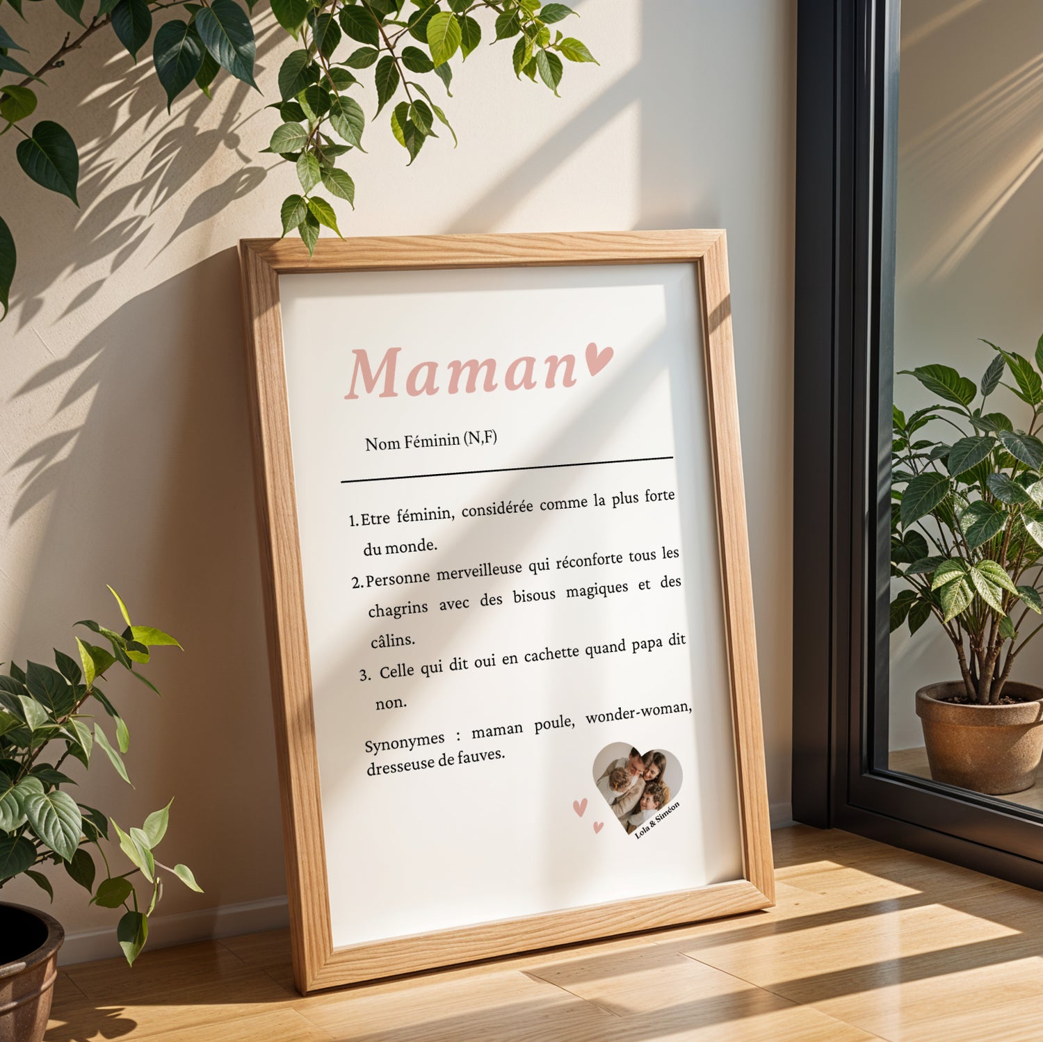 Affiche Définition Maman avec Photo Personnalisée – Cadeau Unique Fête des Mères