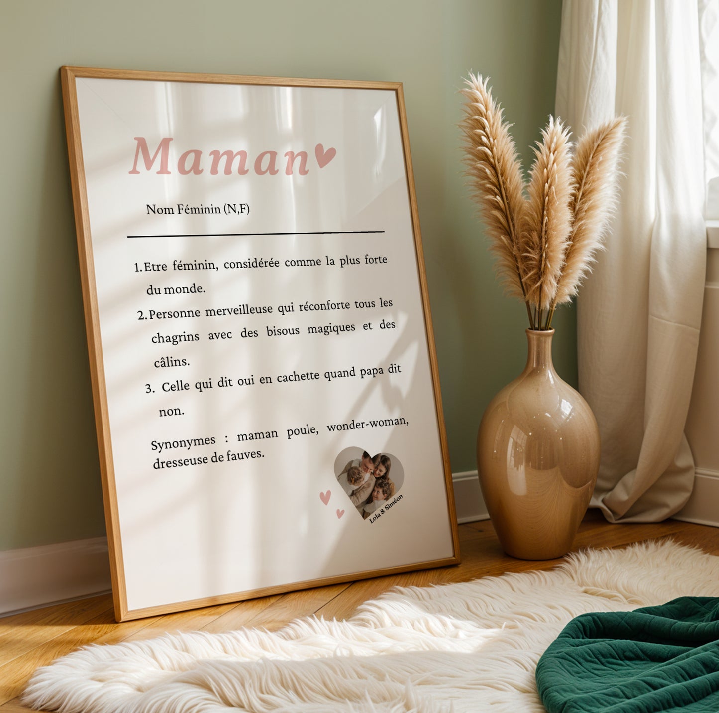 Affiche Définition Maman avec Photo Personnalisée – Cadeau Unique Fête des Mères