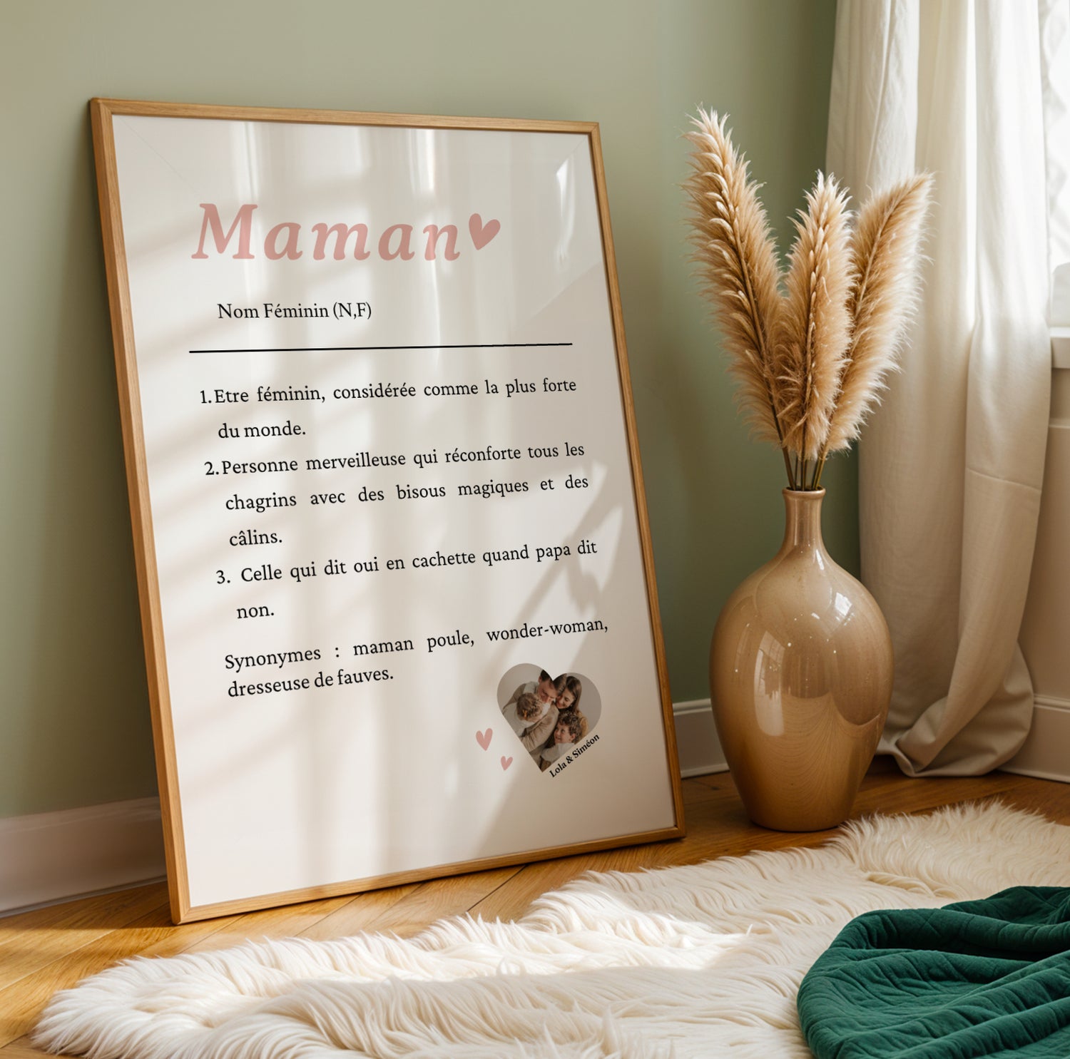 Affiche Définition Maman avec Photo Personnalisée – Cadeau Unique Fête des Mères