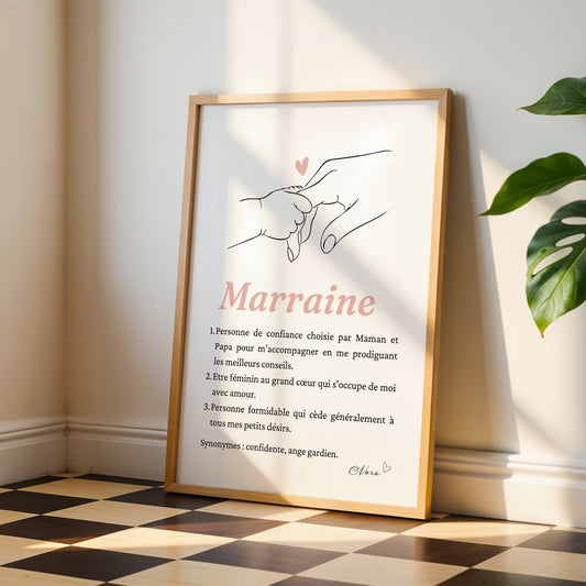 Affiche Marraine Personnalisée | Demande Originale et Cadeau Unique