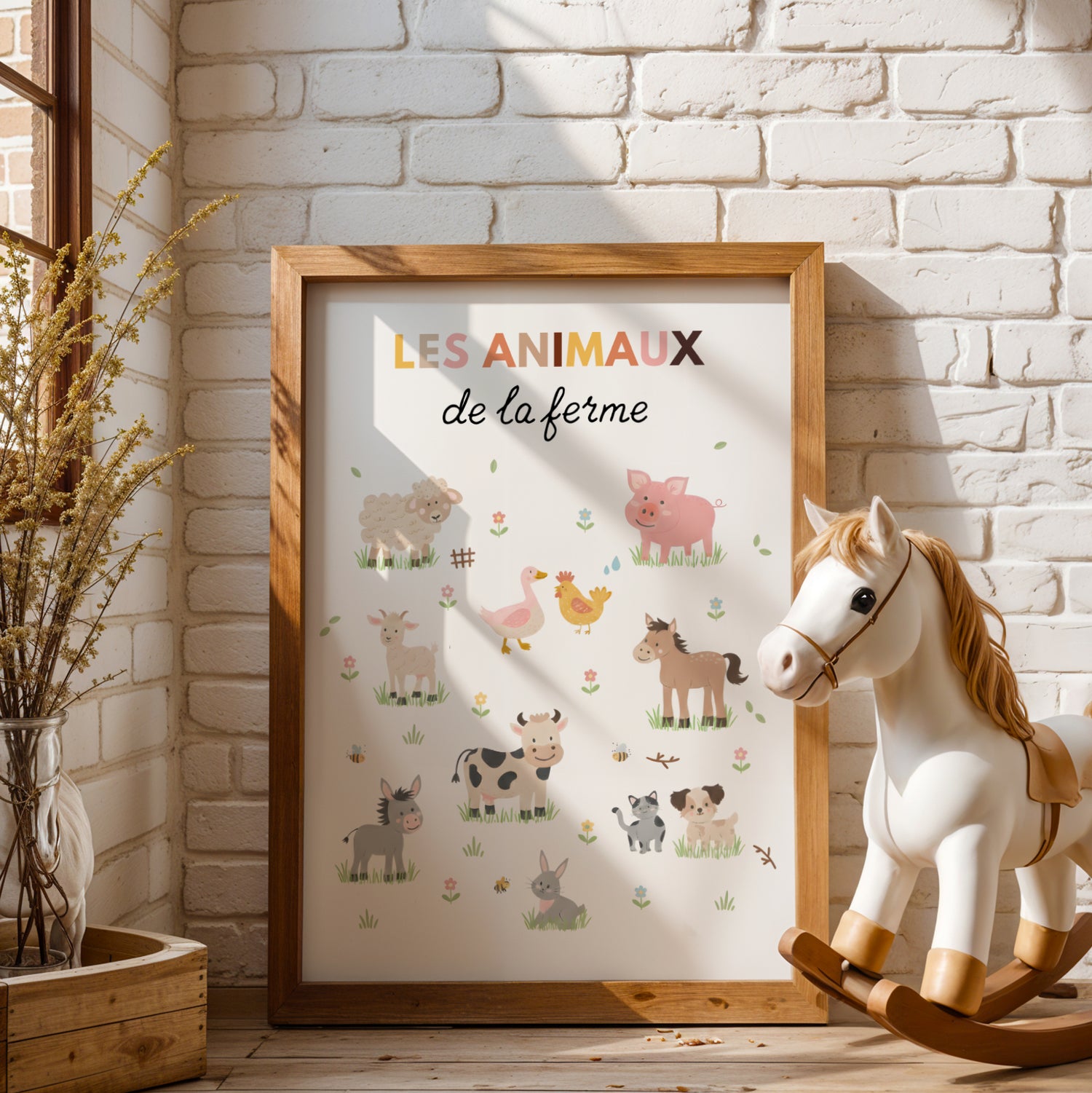 ✨ Affiche enfant – Animaux de la ferme – Décoration chambre bébé ✨