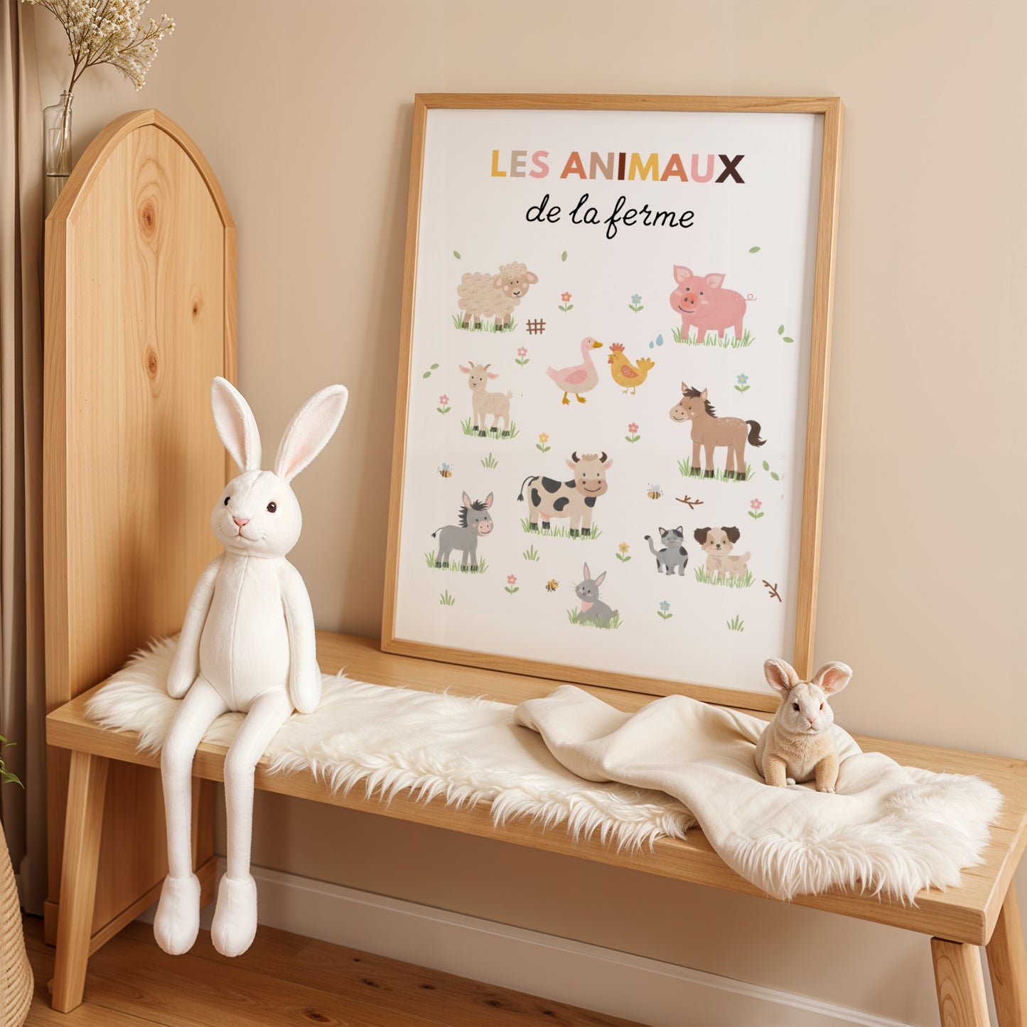 ✨ Affiche enfant – Animaux de la ferme – Décoration chambre bébé ✨