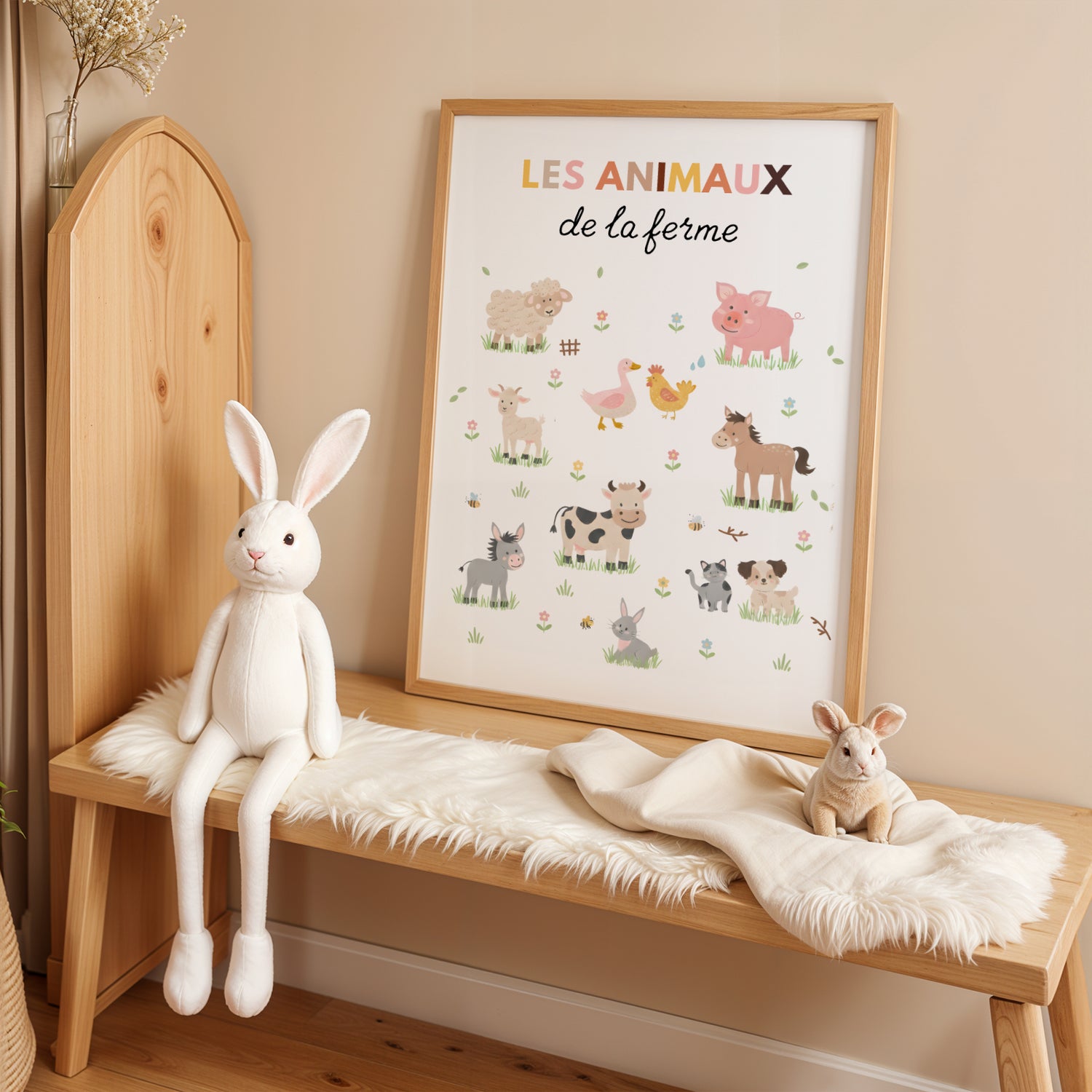 ✨ Affiche enfant – Animaux de la ferme – Décoration chambre bébé ✨