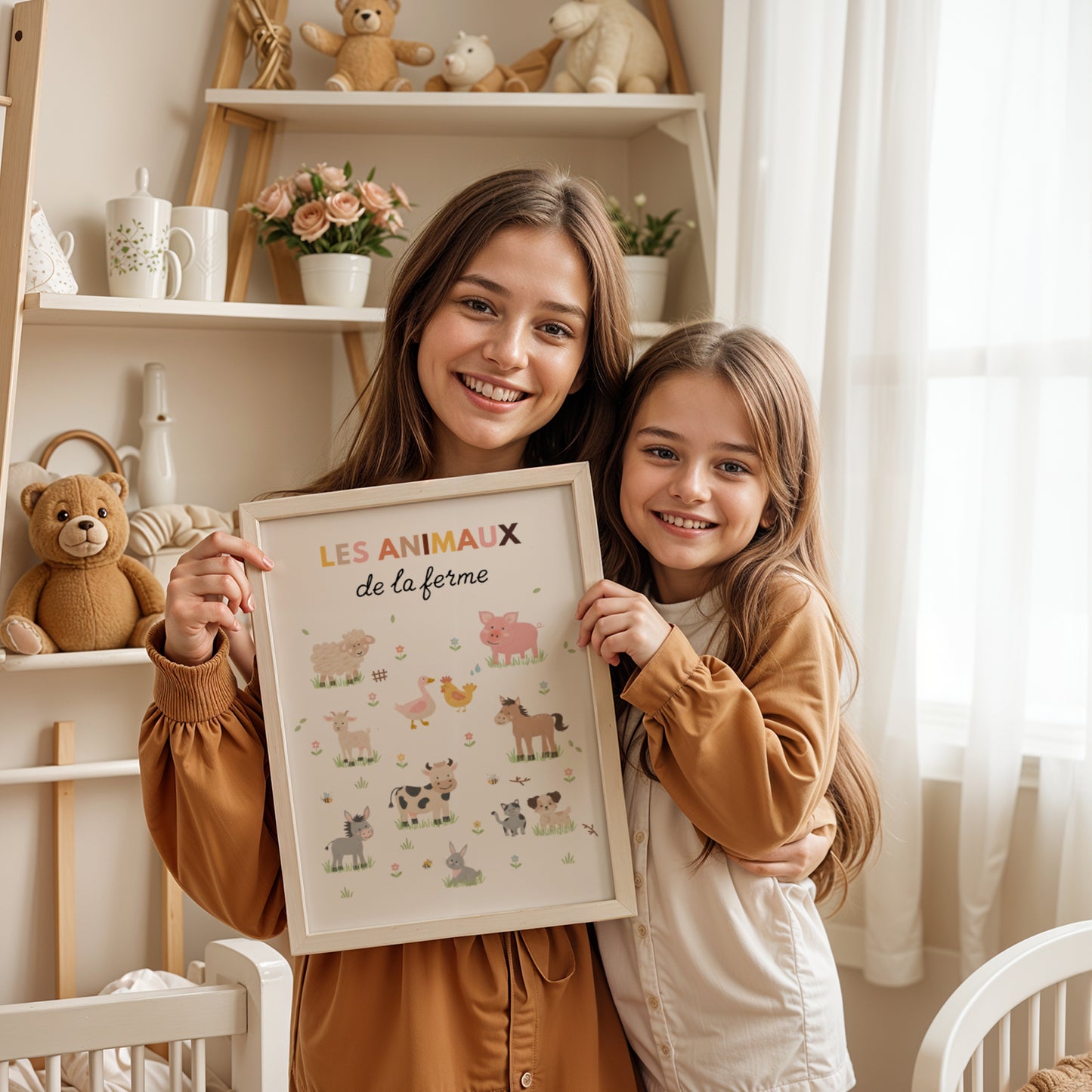 ✨ Affiche enfant – Animaux de la ferme – Décoration chambre bébé ✨