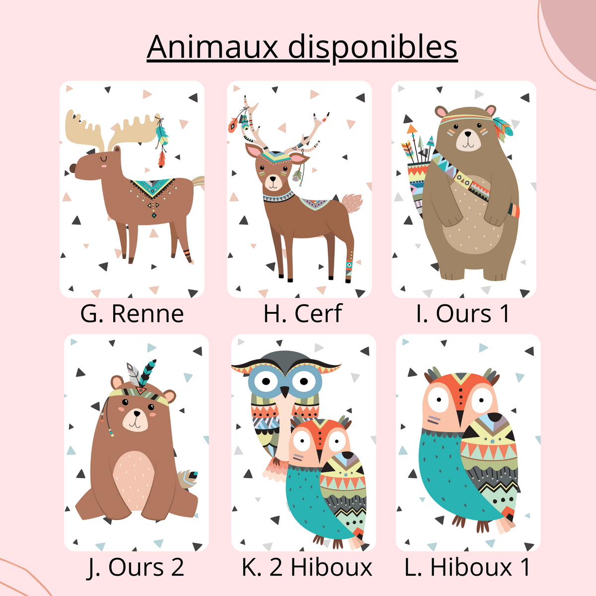 Lot 3 Affiches Chambre Enfant Animaux Forêt Jungle – Galerie Murale Personnalisée Prénom Cadeau Naissance Garçon Fille - Image 6