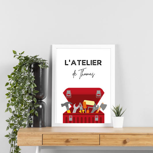 Atelier de bricolage personnalisée - Poster pour bricoleurs par Le Temps des Paillettes - Le Temps des Paillettes