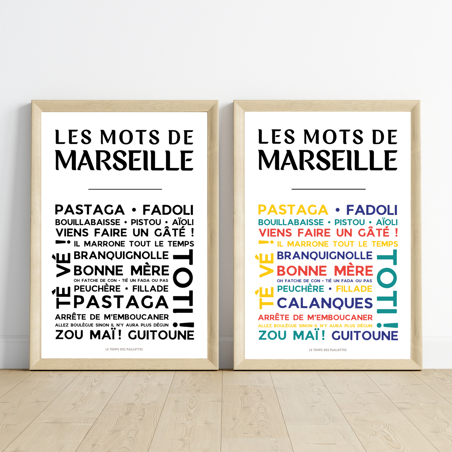 Affiche Marseille - Poster mots marseillais   par Le Temps des Paillettes