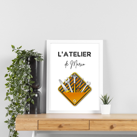 Atelier de bricolage personnalisée - Poster pour bricoleurs par Le Temps des Paillettes - Le Temps des Paillettes