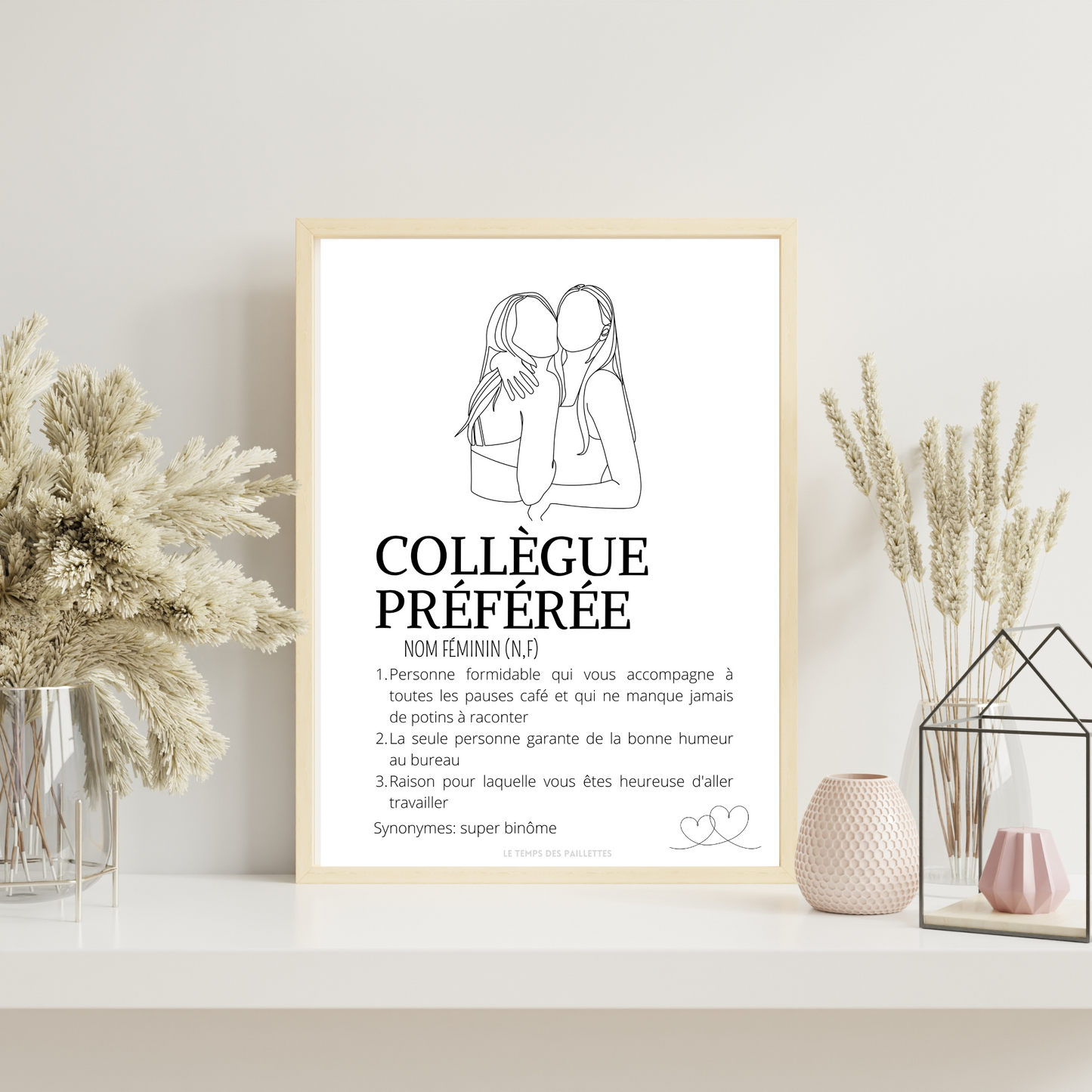 Affiche définition Collègue personnalisable -  cadeau collègue personnalisable par Le Temps des Paillettes