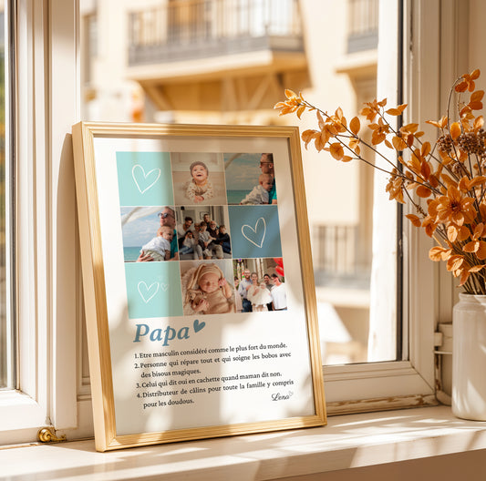 Affiche Papa Personnalisée Photos – Mosaïque et Définition – Cadeau Fête des Pères 2026