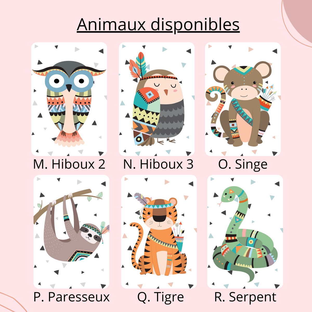 Lot 3 Affiches Chambre Enfant Animaux Forêt Jungle – Galerie Murale Personnalisée Prénom Cadeau Naissance Garçon Fille - Image 7
