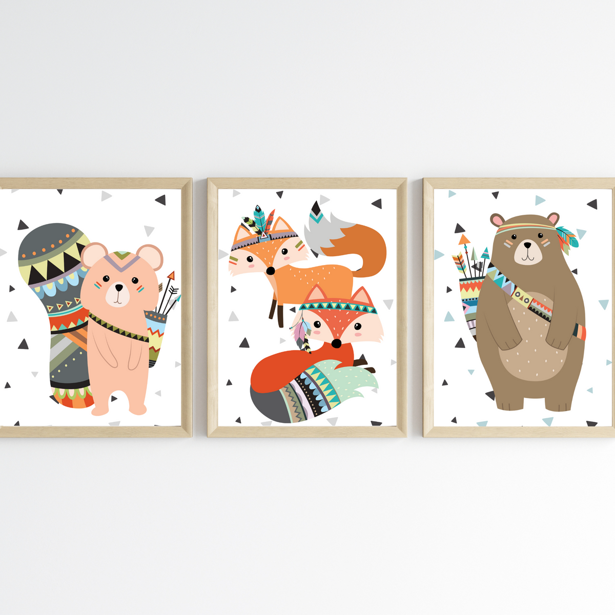 Lot 3 Affiches Chambre Enfant Animaux Forêt Jungle – Galerie Murale Personnalisée Prénom Cadeau Naissance Garçon Fille - Image 9