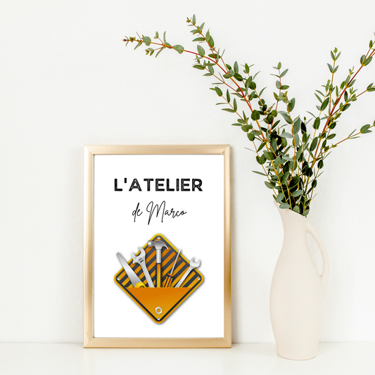 Atelier de bricolage personnalisée - Poster pour bricoleurs par Le Temps des Paillettes - Le Temps des Paillettes