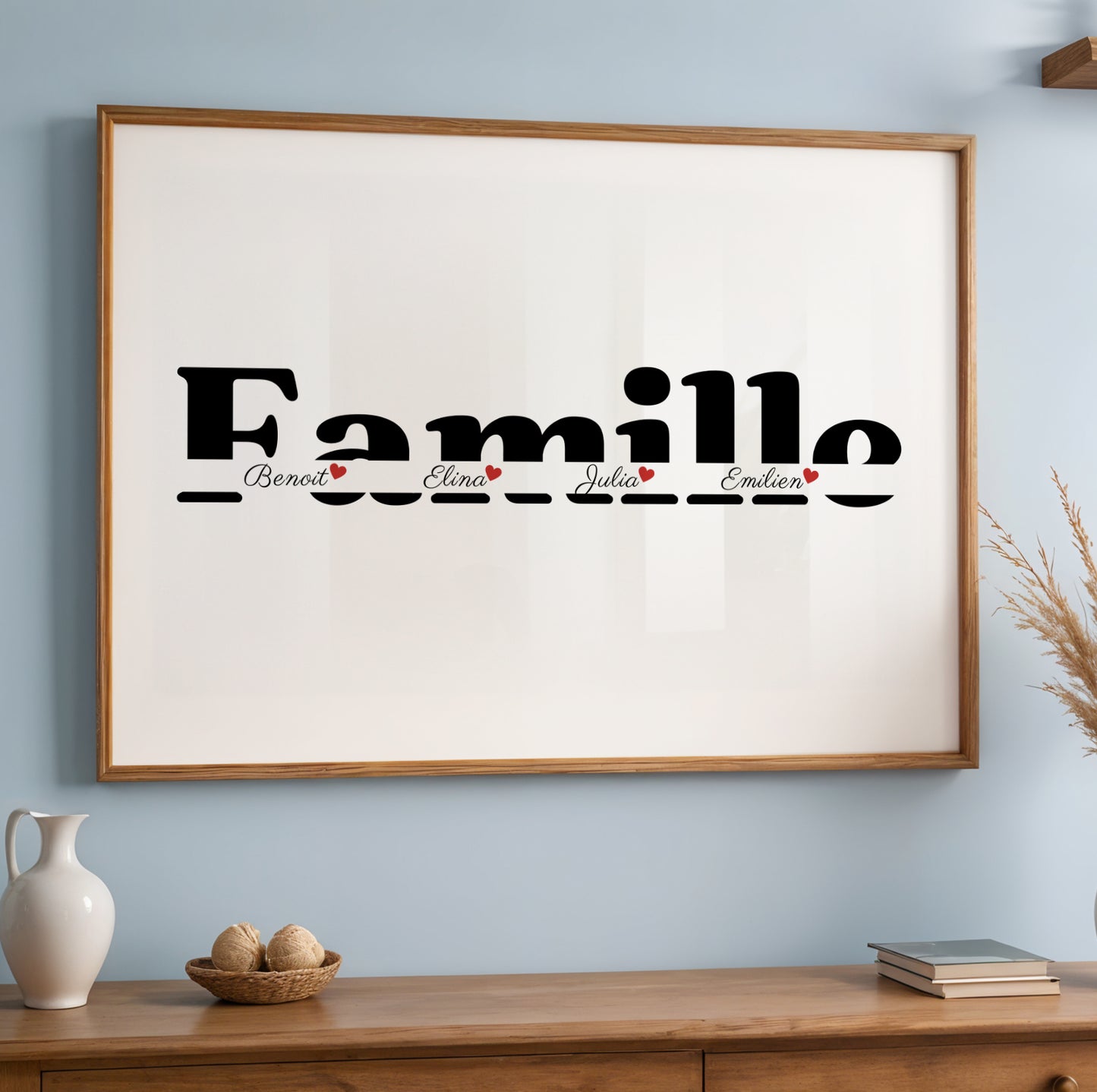Affiche Famille Recomposée Personnalisée – Poster Prénoms Tous Ensemble Cadeau Noël Anniversaire - Image 2