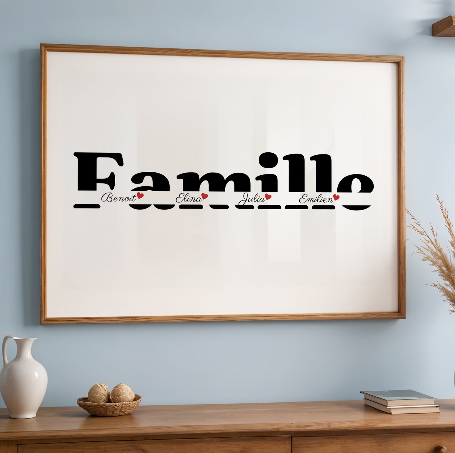 Affiche Famille Recomposée Personnalisée – Poster Prénoms Tous Ensemble Cadeau Noël Anniversaire - Image 2