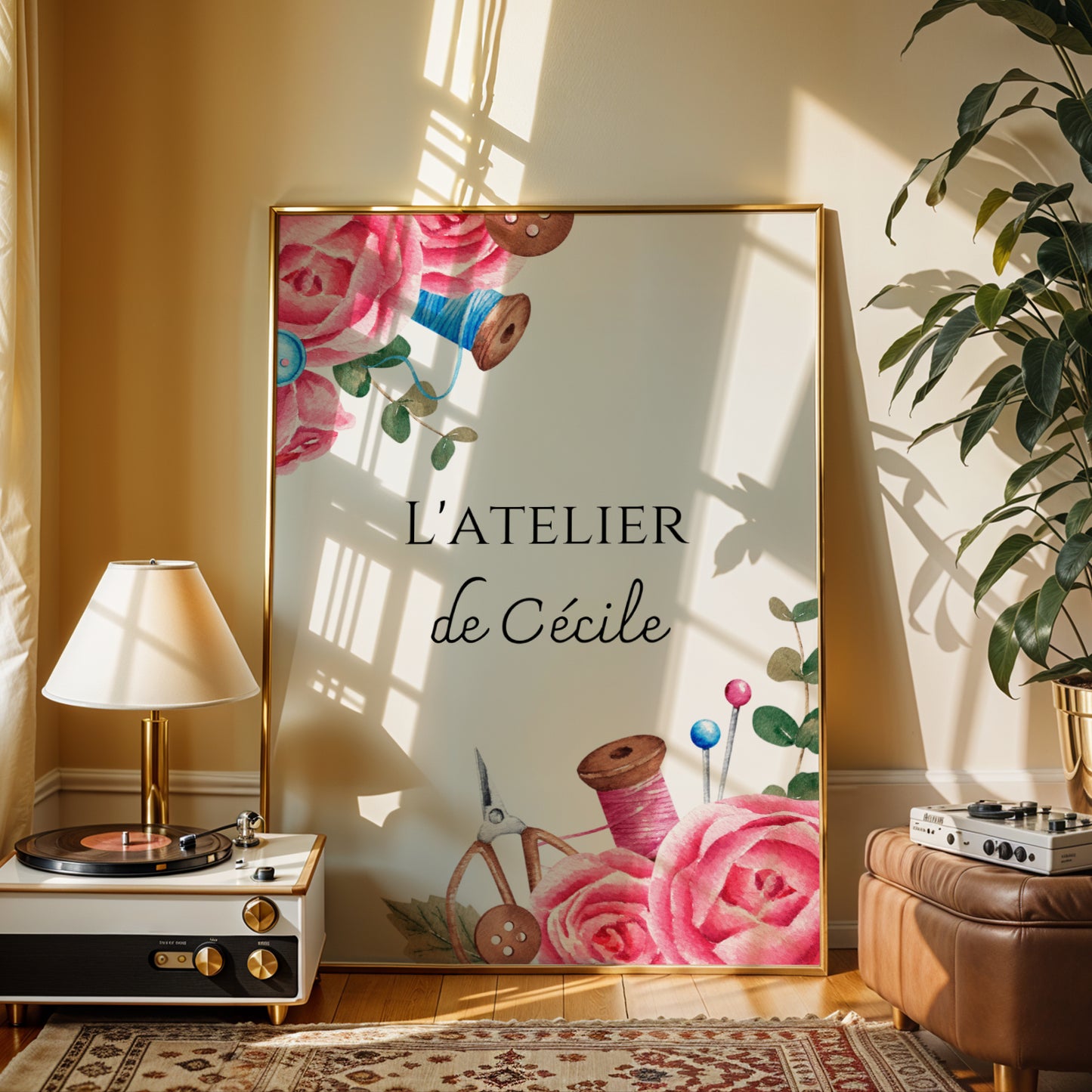 Affiche Atelier de Couture Personnalisée - Affiche couturière personnalisée - cadeau pour couturière par Le Temps des Paillettes