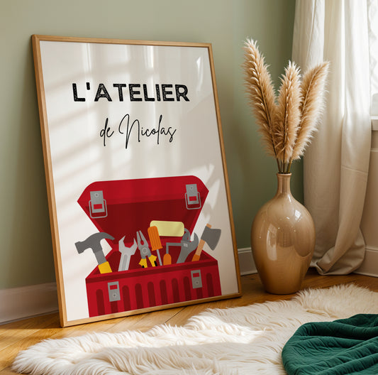 Atelier de bricolage personnalisée - Poster pour bricoleurs par Le Temps des Paillettes