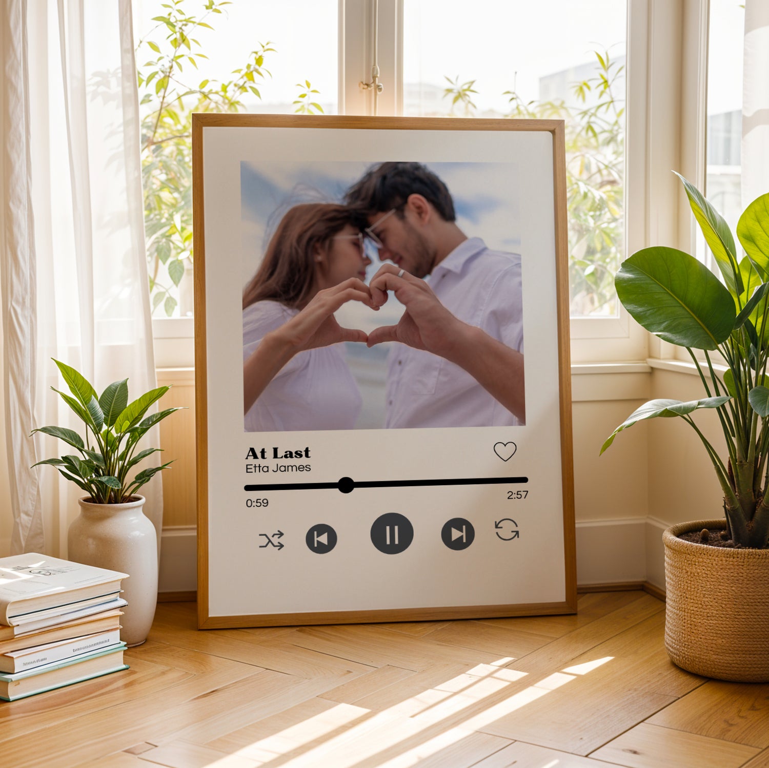 Affiche personnalisée couple avec photo et chanson – Cadeau couple personnalisé, affiche chanson amour - Image 4