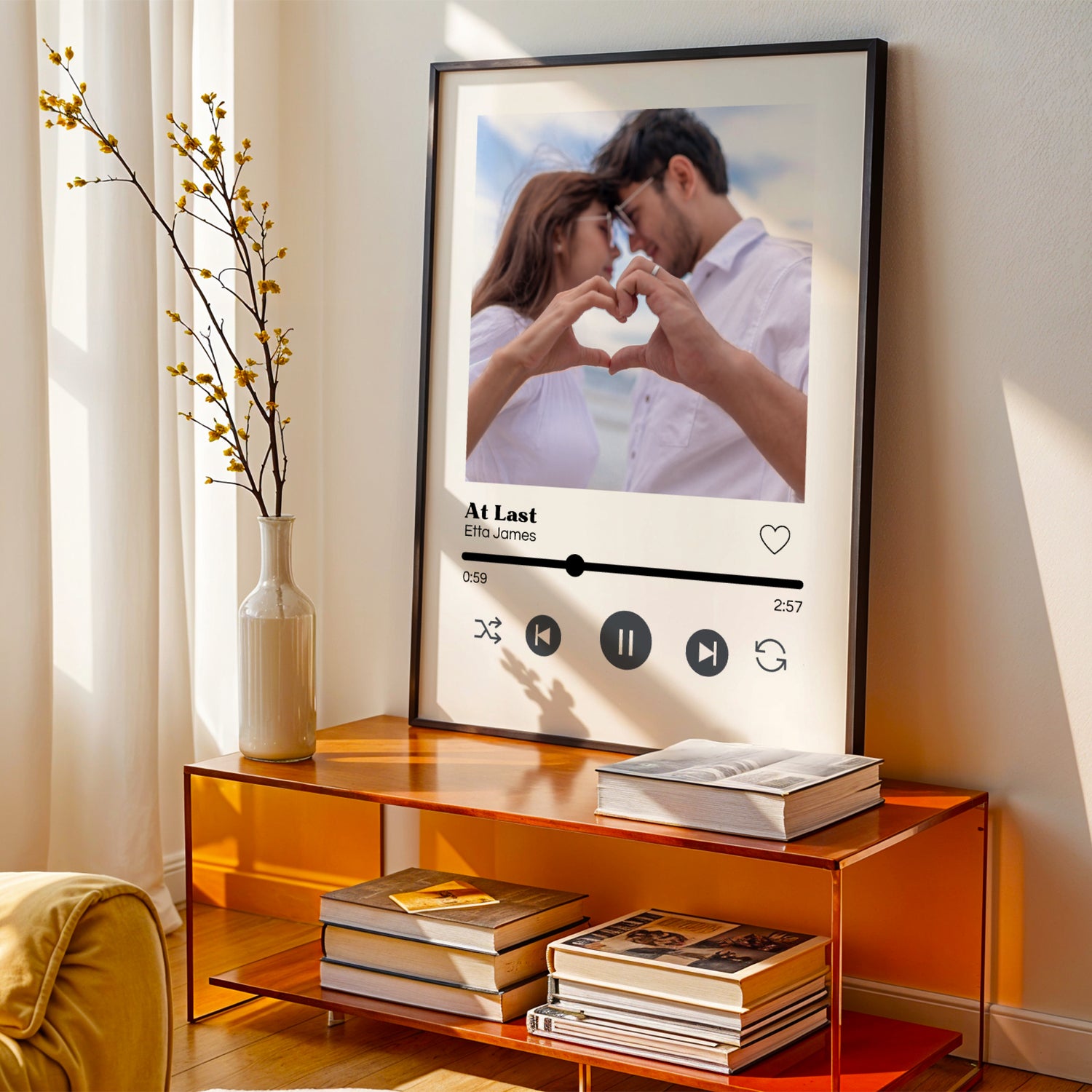 Affiche personnalisée couple avec photo et chanson – Cadeau couple personnalisé, affiche chanson amour - Image 5