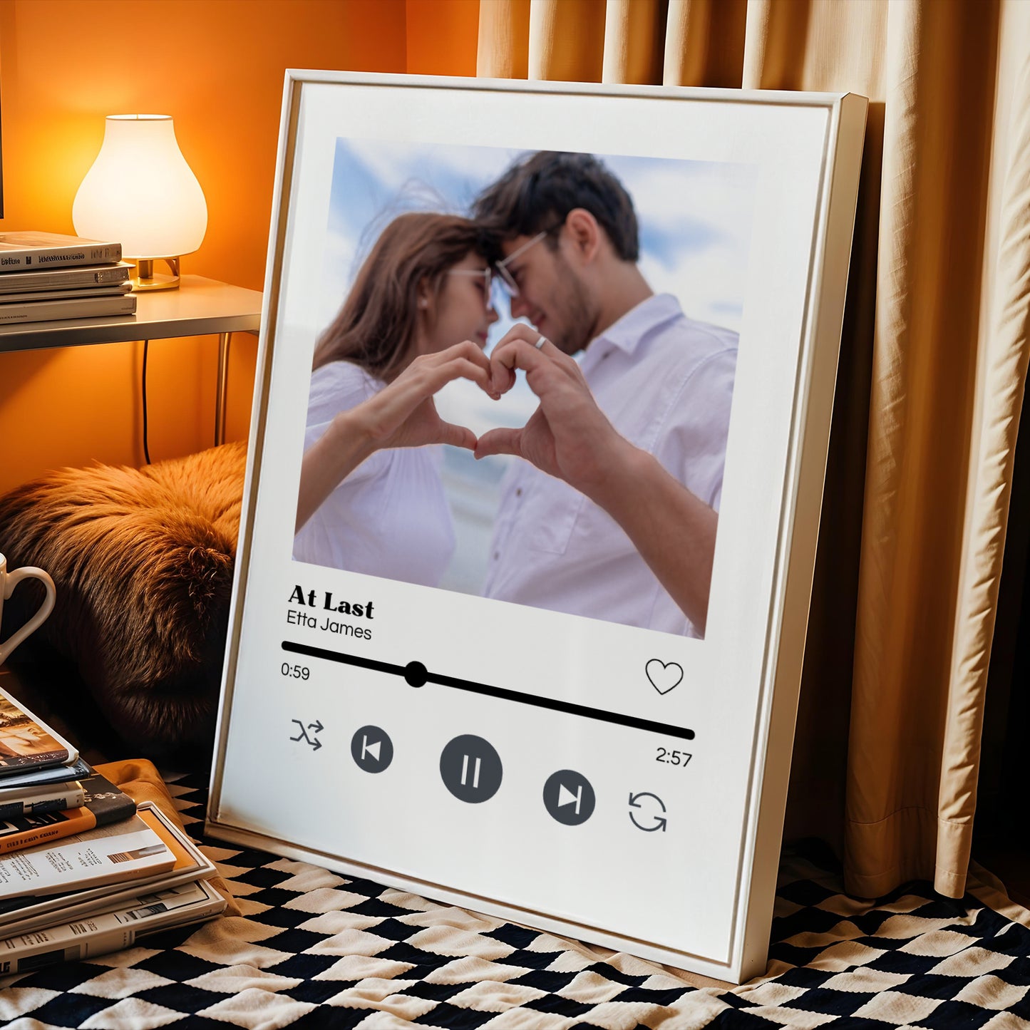 Affiche personnalisée couple avec photo et chanson – Cadeau couple personnalisé, affiche chanson amour - Image 6