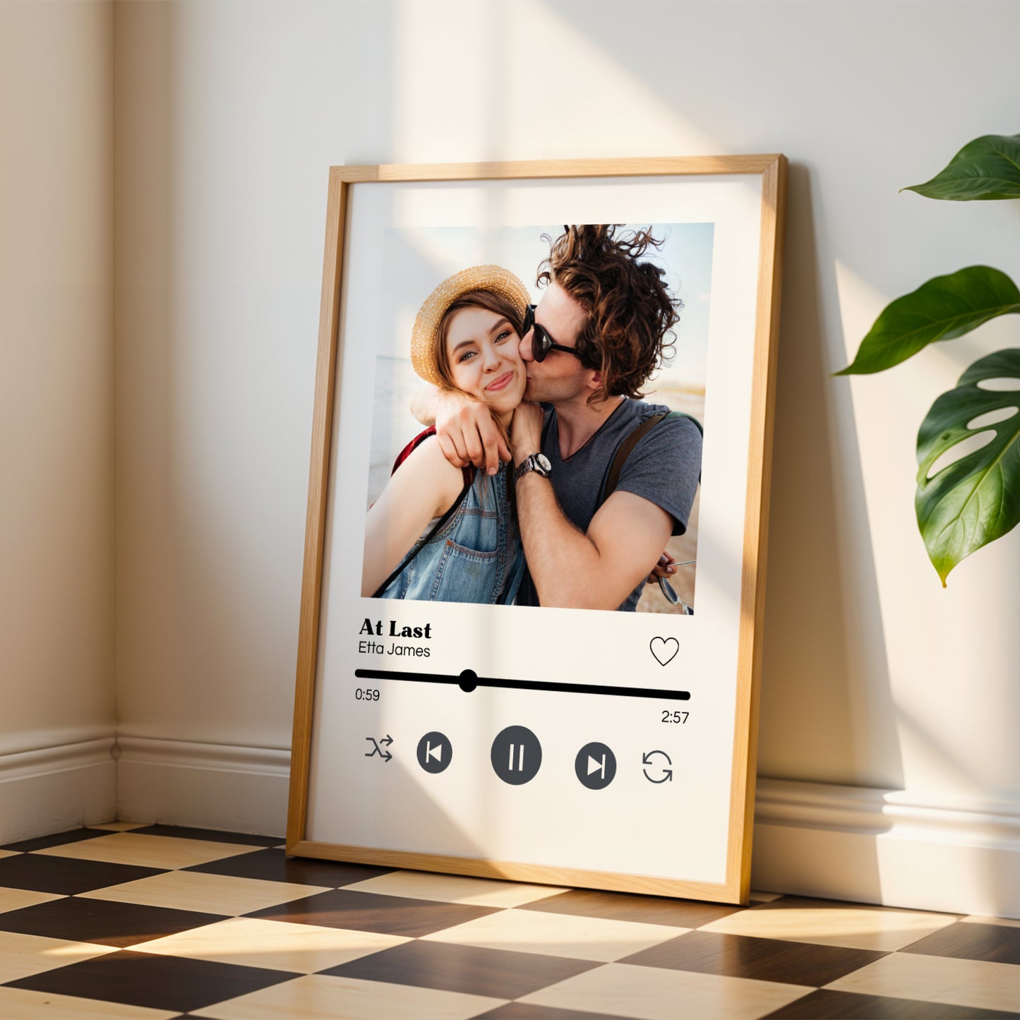 Affiche personnalisée couple avec photo et chanson – Cadeau couple personnalisé, affiche chanson amour - Image 1