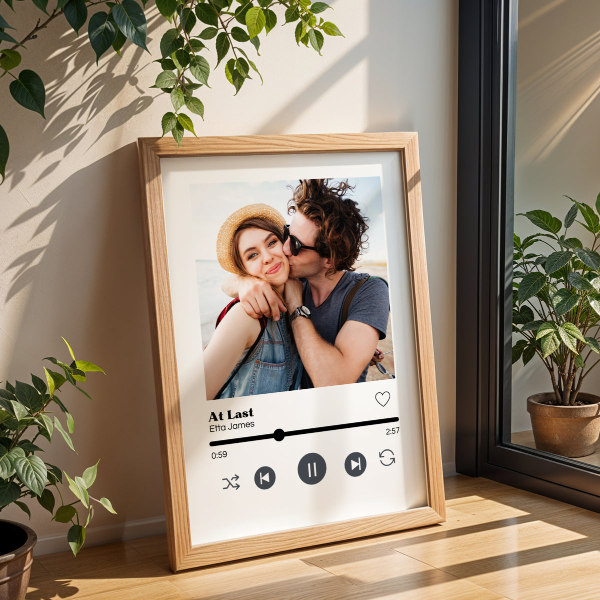 Affiche personnalisée couple avec photo et chanson – Cadeau couple personnalisé, affiche chanson amour - Image 3