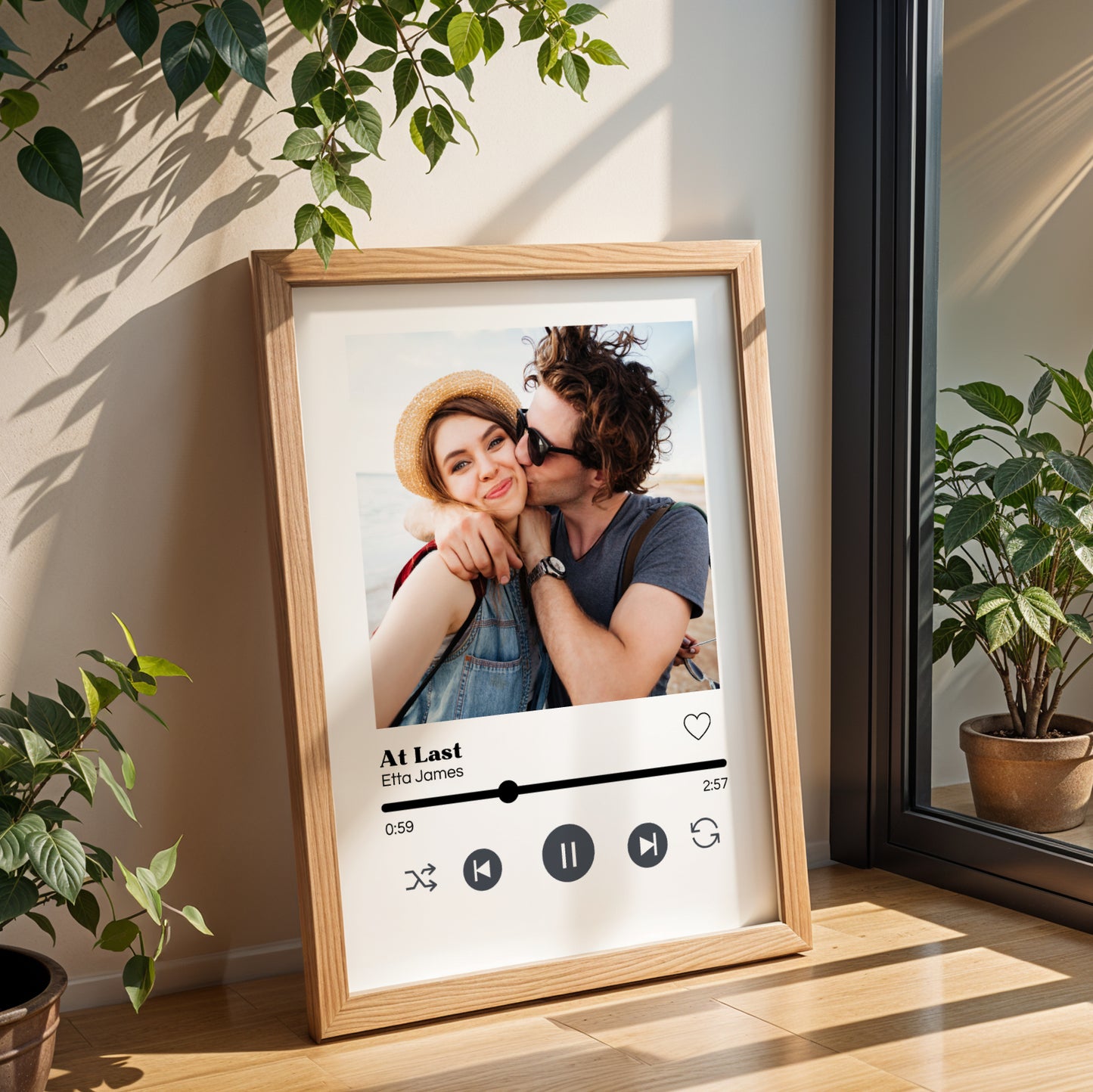 Affiche personnalisée couple avec photo et chanson – Cadeau couple personnalisé, affiche chanson amour - Image 3