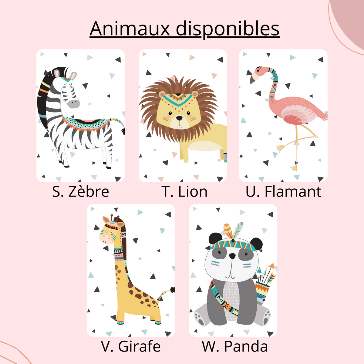 Lot 3 Affiches Chambre Enfant Animaux Forêt Jungle – Galerie Murale Personnalisée Prénom Cadeau Naissance Garçon Fille - Image 8