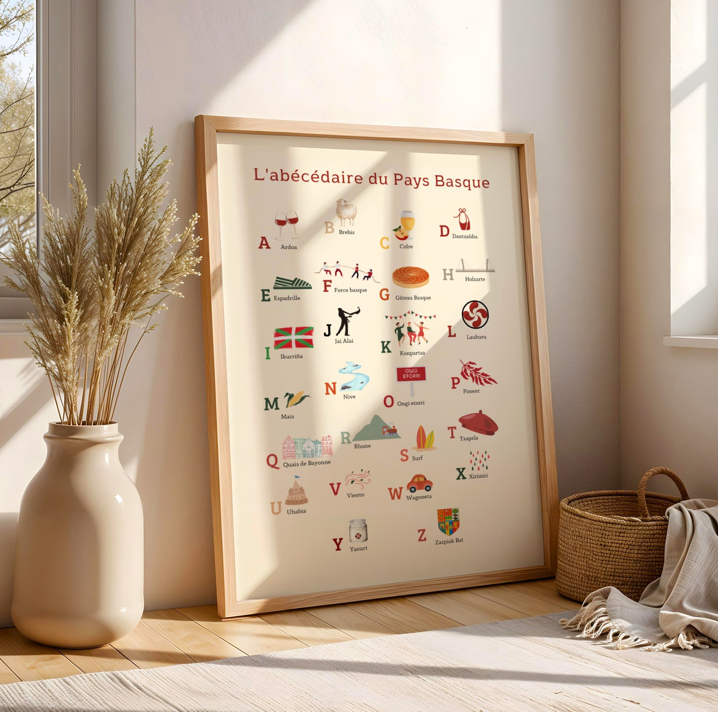 affiche abécédaire basque idée cadeau décoration originale