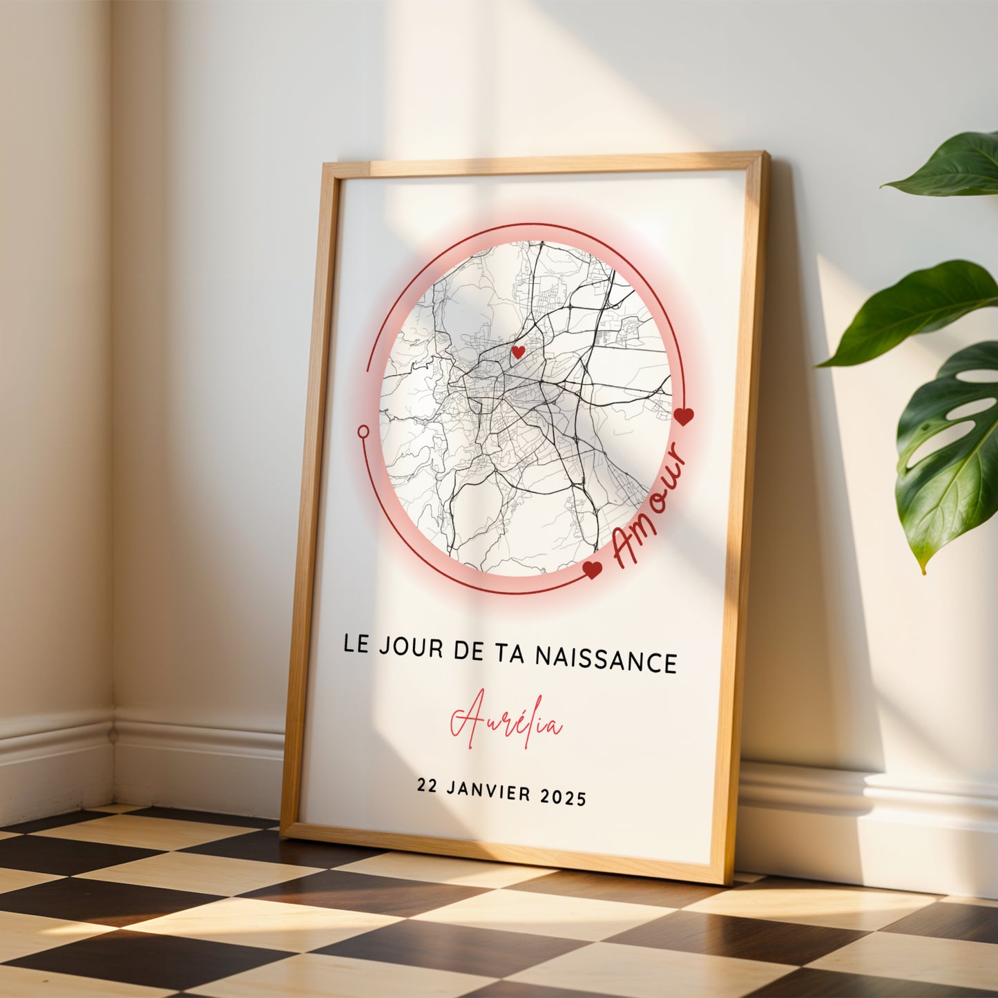 Immortalisez la naissance de votre bébé avec notre affiche personnalisée : prénom, date, ville et photo. Cadeau de naissance original et décoration élégante pour la chambre de bébé.