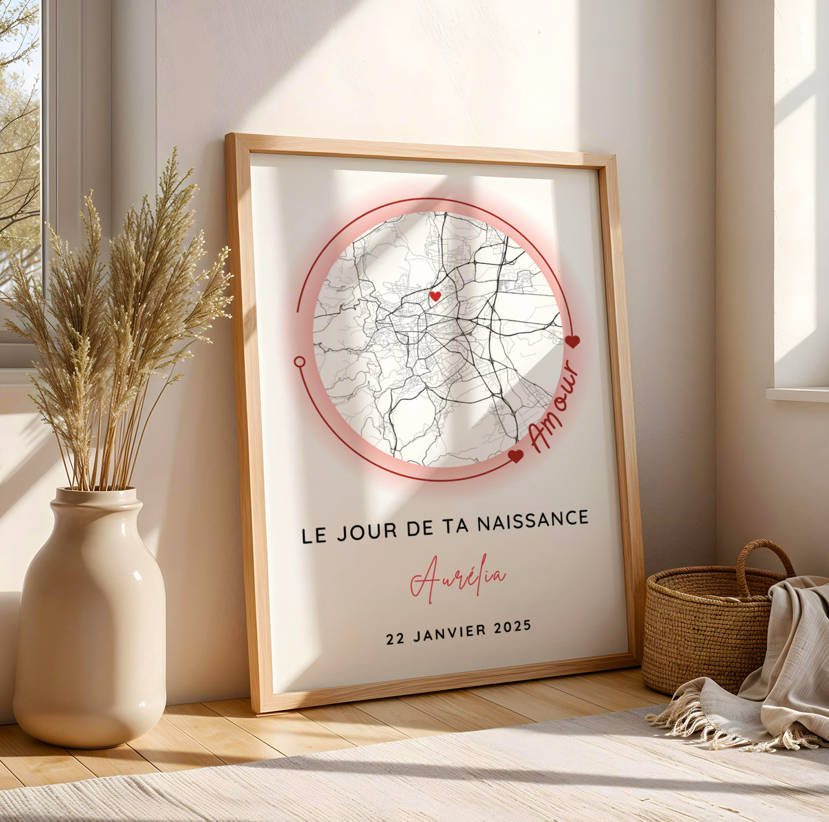 Immortalisez la naissance de votre bébé avec notre affiche personnalisée : prénom, date, ville et photo. Cadeau de naissance original et décoration élégante pour la chambre de bébé.