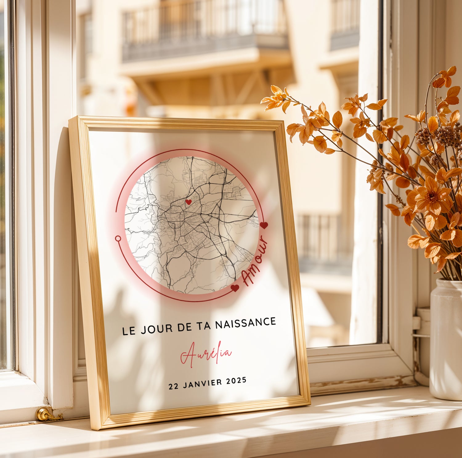 Immortalisez la naissance de votre bébé avec notre affiche personnalisée : prénom, date, ville et photo. Cadeau de naissance original et décoration élégante pour la chambre de bébé.