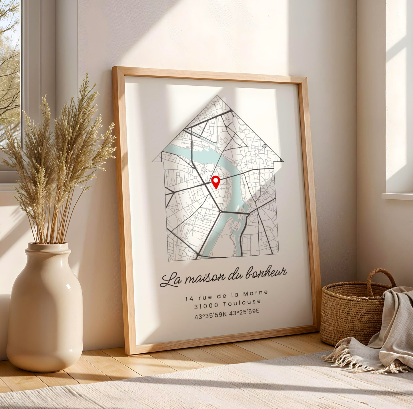 Affiche maison avec carte de ville personnalisée - Cadeau de pendaison de crémaillère - Image 4
