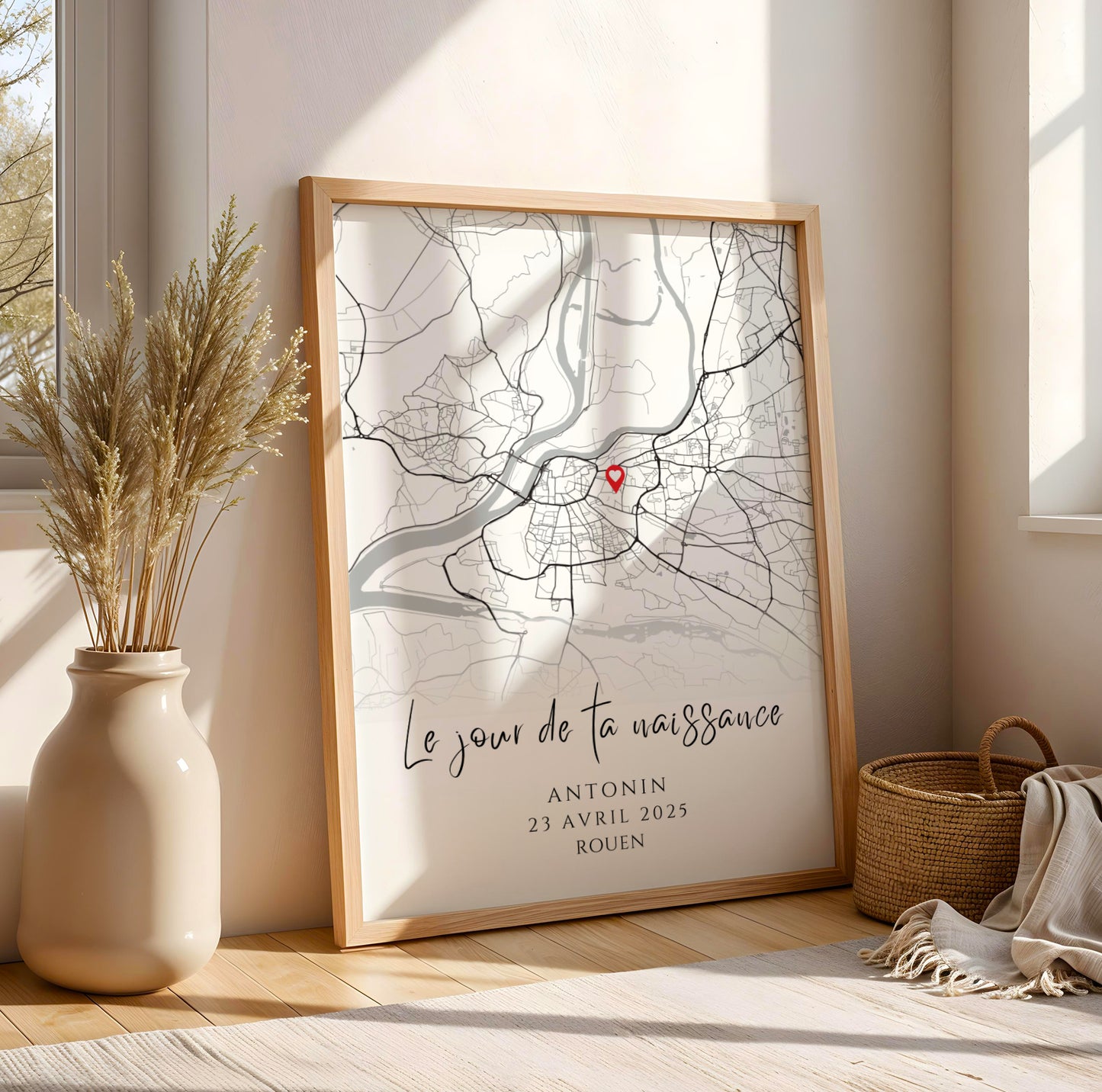 Immortalisez la naissance de votre bébé avec notre affiche personnalisée : prénom, date, ville et photo. Cadeau de naissance original et décoration élégante pour la chambre de bébé.