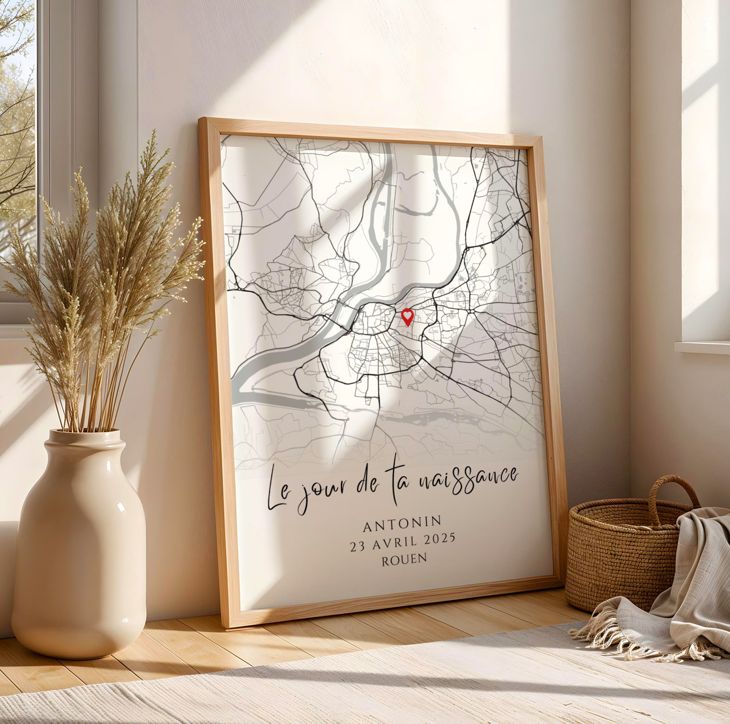Immortalisez la naissance de votre bébé avec notre affiche personnalisée : prénom, date, ville et photo. Cadeau de naissance original et décoration élégante pour la chambre de bébé.