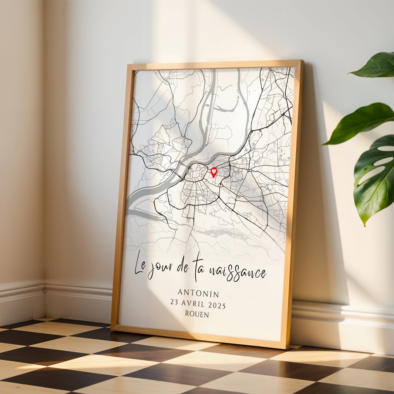 Immortalisez la naissance de votre bébé avec notre affiche personnalisée : prénom, date, ville et photo. Cadeau de naissance original et décoration élégante pour la chambre de bébé.