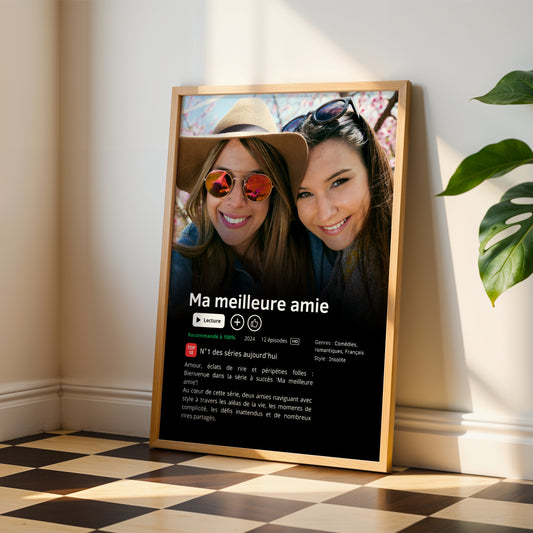 Affiche série personnalisée - Cadre pour meilleure amie - Affiche Netflix - Affiche film personnalisée  par Le Temps des Paillettes