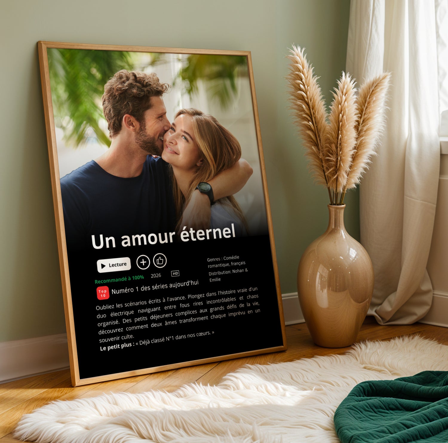 Affiche série personnalisé pour couple avec photos -  affiche Netflix - cadeau saint valentin avec photo - affiche personnalisée film  par Le Temps des Paillettes - Image 1