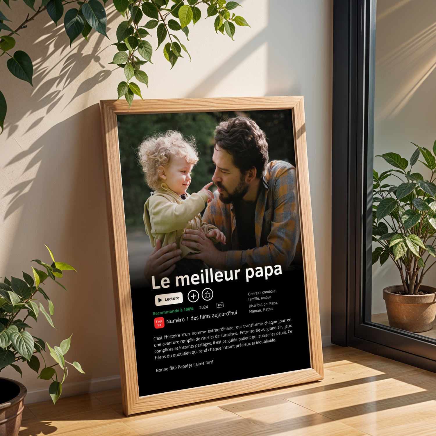 Affiche personnalisée style Netflix « Meilleur Papa du Monde » - Image 2