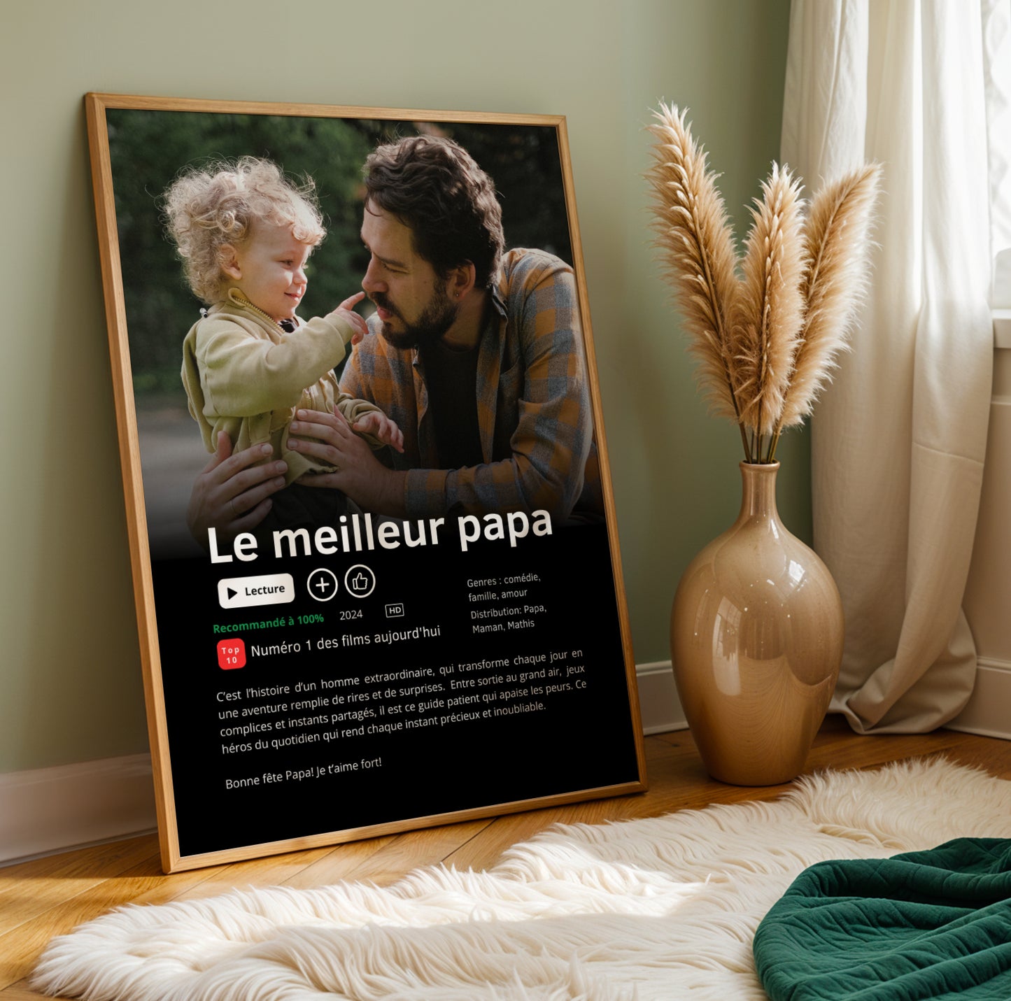 Affiche personnalisée style Netflix « Meilleur Papa du Monde » - Image 3