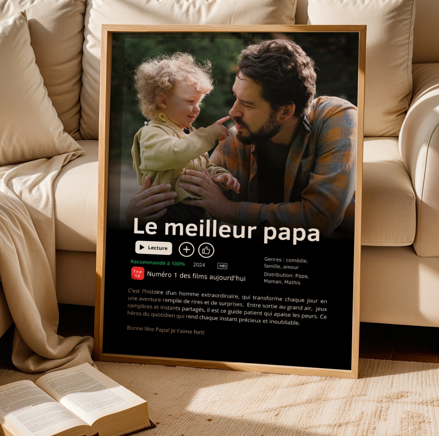 Affiche personnalisée style Netflix « Meilleur Papa du Monde » - Image 4