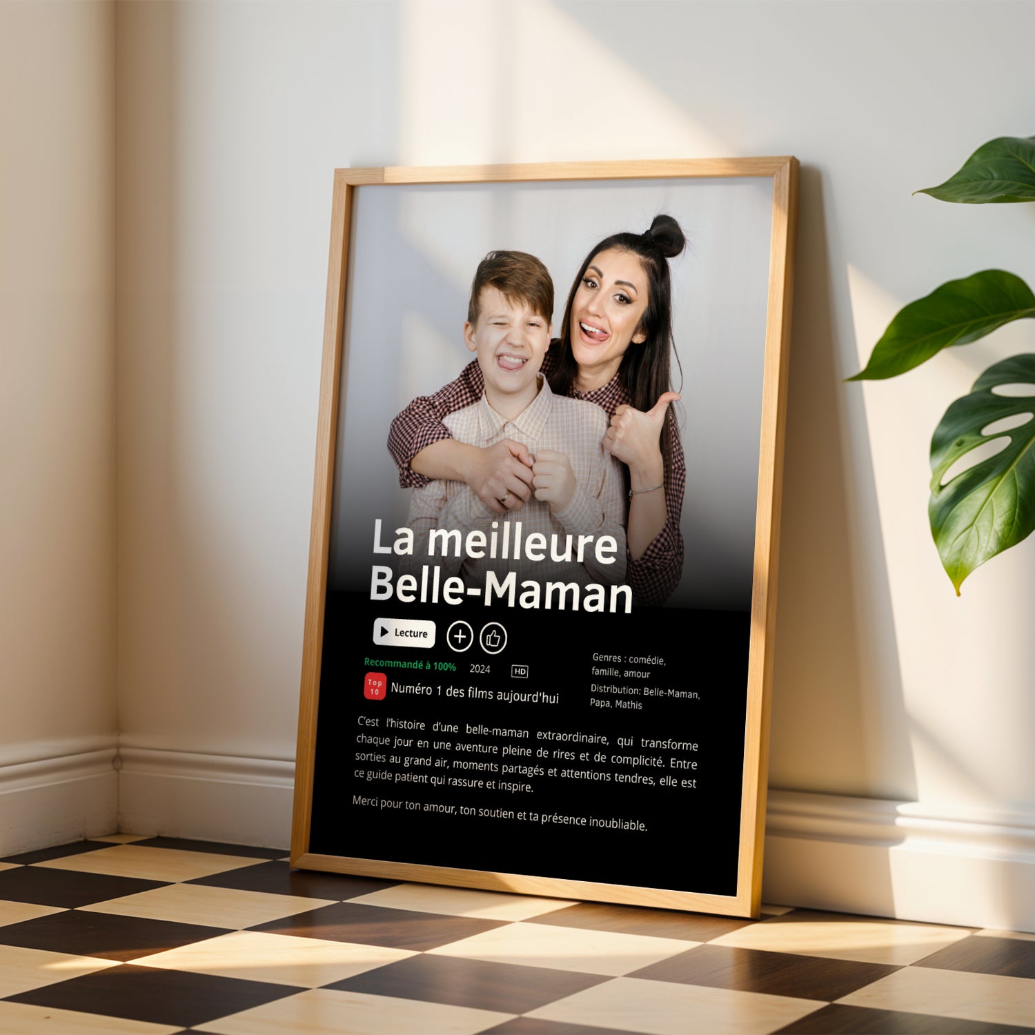 Affiche Netflix Personnalisée « Meilleure Belle-Maman du Monde » – Photo & Prénom - Image 1