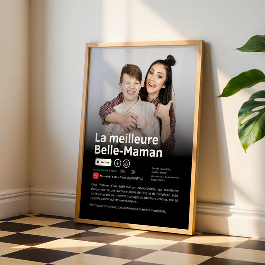 Affiche Netflix Personnalisée « Meilleure Belle-Maman du Monde » – Photo & Prénom