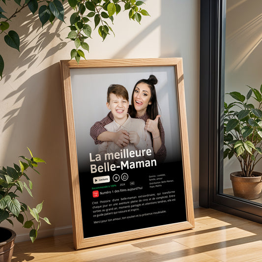 Affiche Netflix Personnalisée « Meilleure Belle-Maman du Monde » – Photo & Prénom
