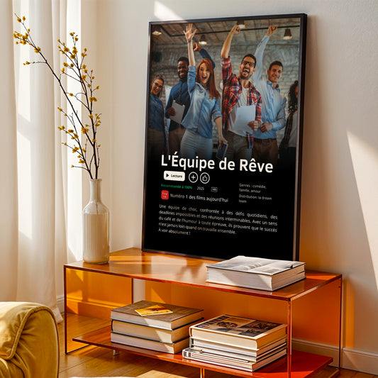 Affiche Netflix Personnalisée « L'Équipe de Rêve » pour collègue travail