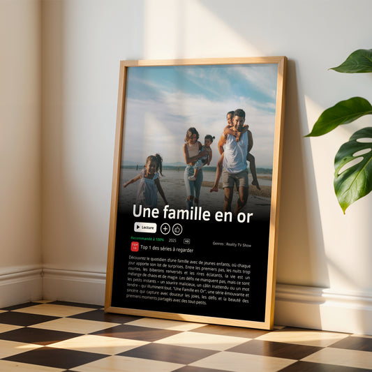Affiche personnalisée Netflix Famille - Affiche Famille avec photo