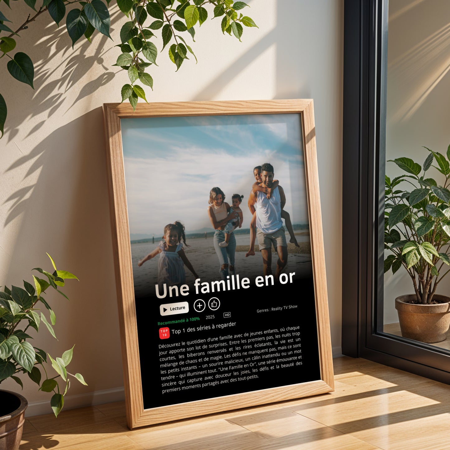 Affiche Famille Personnalisée Style Netflix avec Photo – Poster Original Cadeau Noël Anniversaire - Image 3